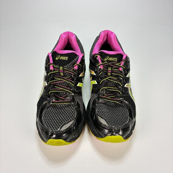 ASICS Gel Nimbus 14 Black Neon Green Trainers Running Shoes T291N Women's Size 9 - Picture 3 of 10